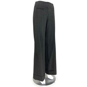 Trina Turk size 4 Dark Gray & Turquoise Pinstripe Wide Leg Pants